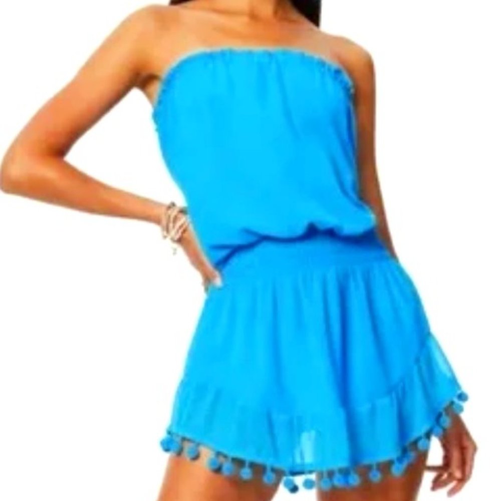 Ramy Brook Marcie - blue coverup mini dress
